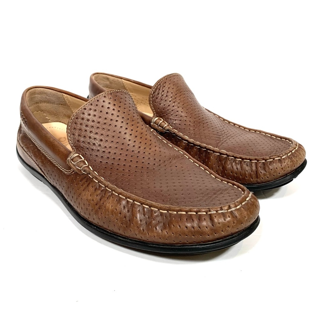 Ecco Men’s Brown Leather Perforated Loafers Size 43 U.S. 9/9.5